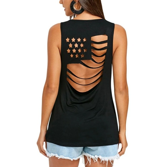 💕HP💕 American Flag Cut Out Tank - Picture 3 of 8